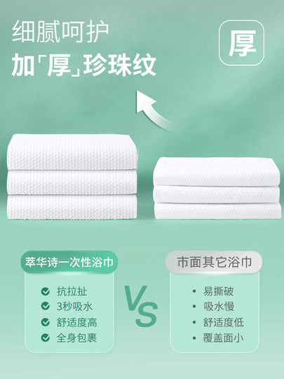 Einweg-Badetuch, komprimiert, für Reisen, einzeln verpackt, verdickendes tragbares Badetuch, Hotel-Set