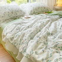 Xinjiang small crushed flower summer quilted by air conditioning by four pieces of lace and Han version Summer thin quilt Spring and autumn double single in