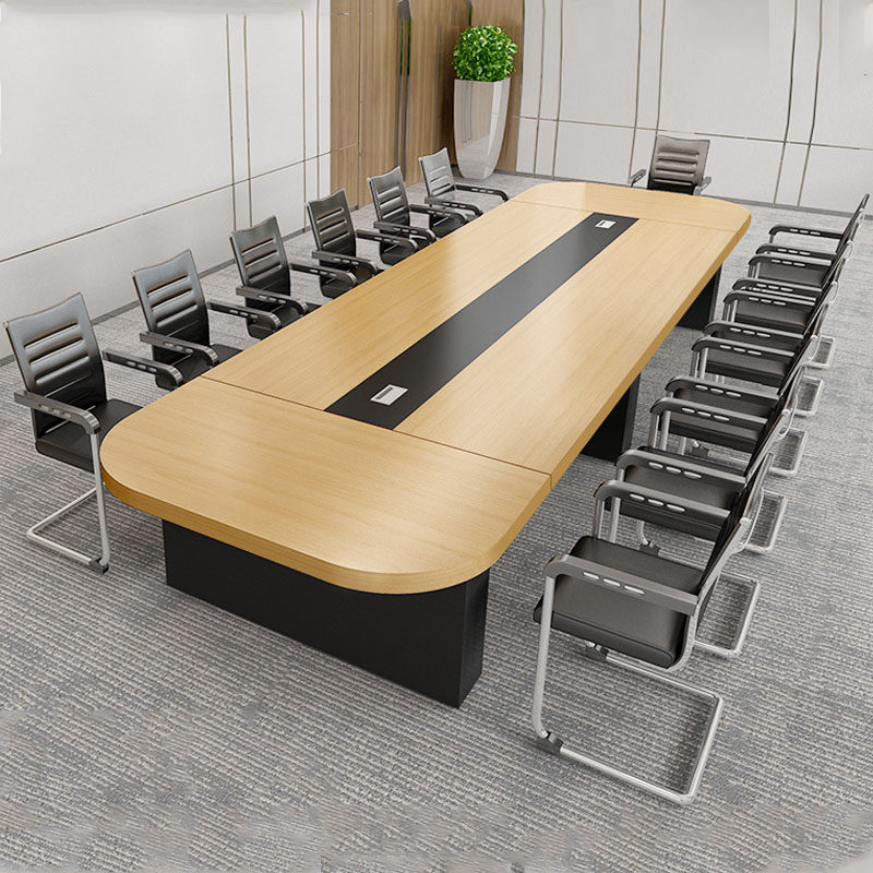 Chengdu rounded large conference table long table simple modern company conference room table and chair combination office negotiation table