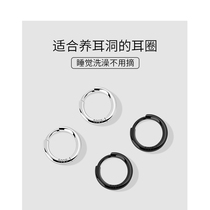 999 sterling silver earring female earrings 2021 New Tide raising ear hole ear bone nail small circle earring ear stud earring