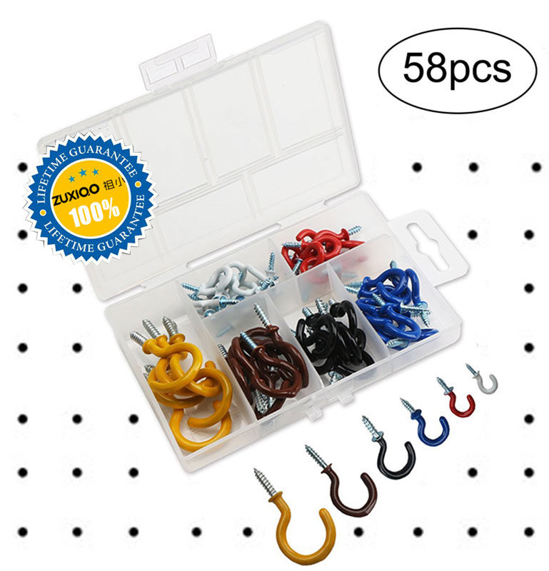 Multifunctional diy little master plastic bag question mark hook lamp hook cup hook sheep eye screw ring hook combination set