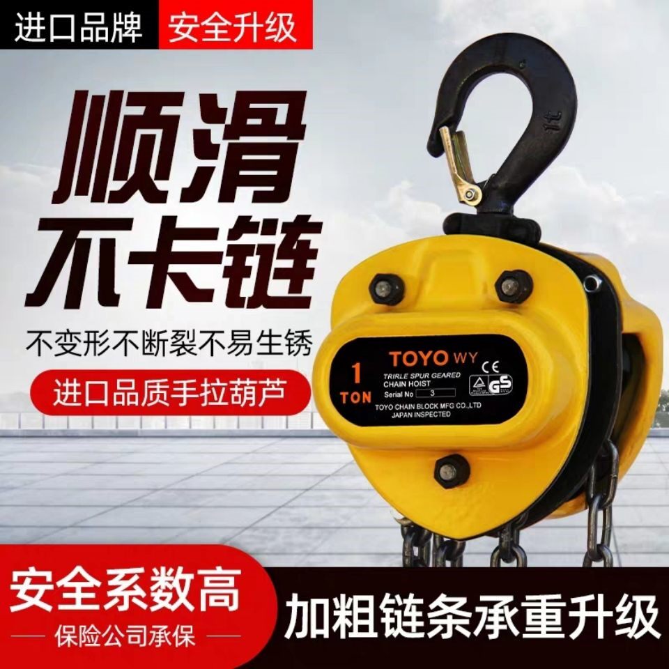 TOYO Japan Import Pull Crane 1 ton 2 ton 3t3 Mi 6 m 9m Lifting Chain Hoist Manual
