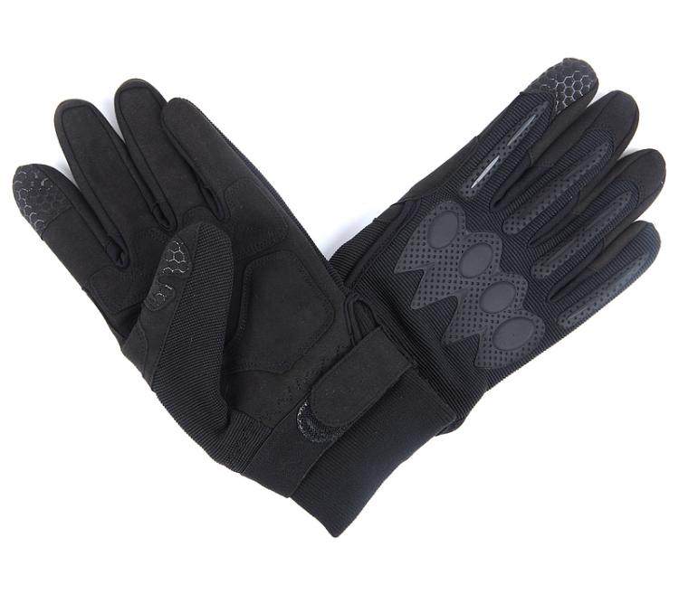 Winter black full finger inner gloves non-slip wear-resistant sports fleece warm non-slip fishing riding male
