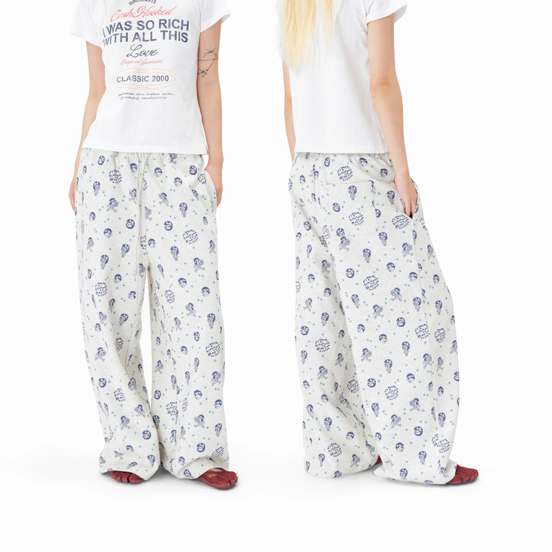 Cashhooked Cloth 26Ss Casual Skin-Friendly All-Over Print Adjustable Hem Loose Retro Hedgehog Pants Cashhooked Cloth 26Ss Casual Skin-Friendly All-Over Print Adjustable Hem Loose Retro Hedgehog Pants
