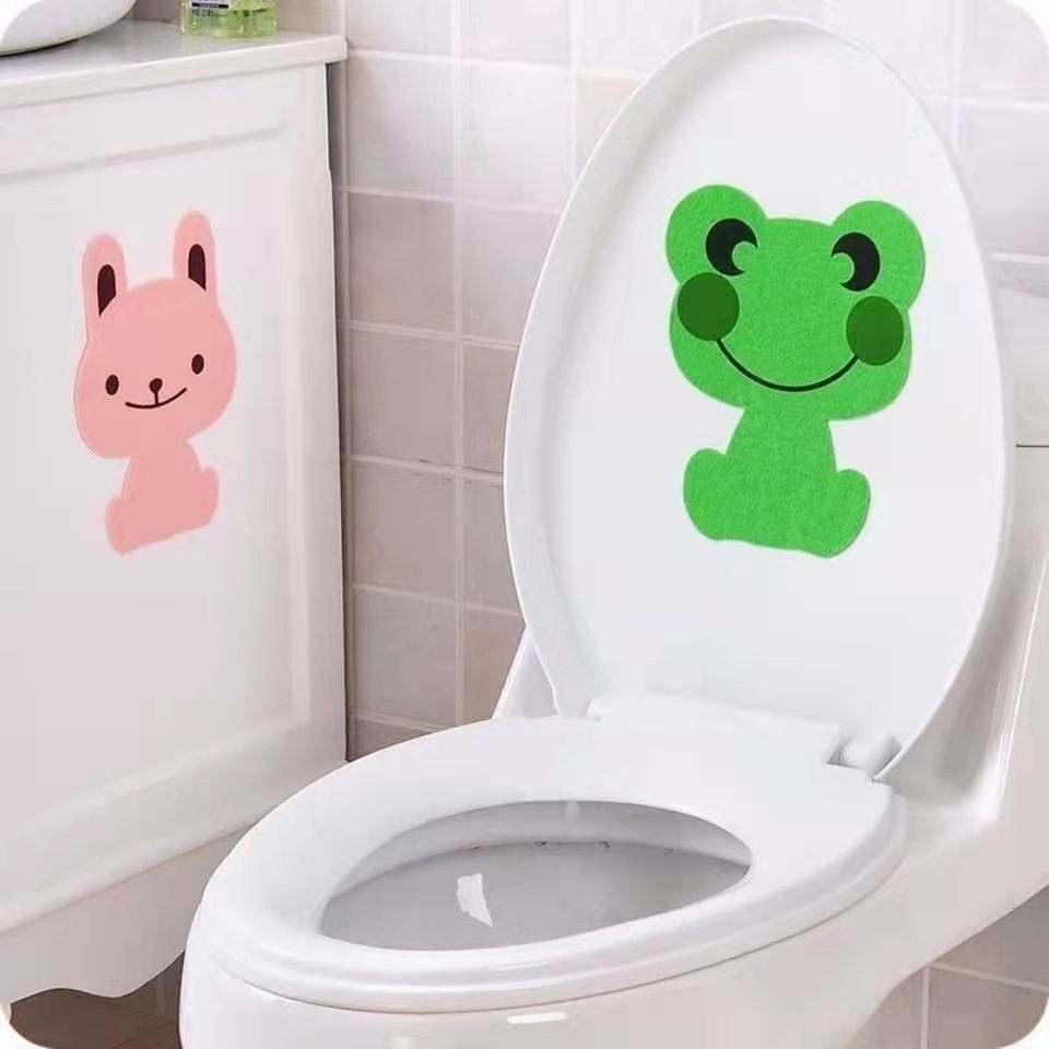 Shake-in-style Toilet Deodorant LOVELY CARTOON BATHROOM WITH ADHESIVE PAD FELT TOILET DECORATE STICKLER STINK