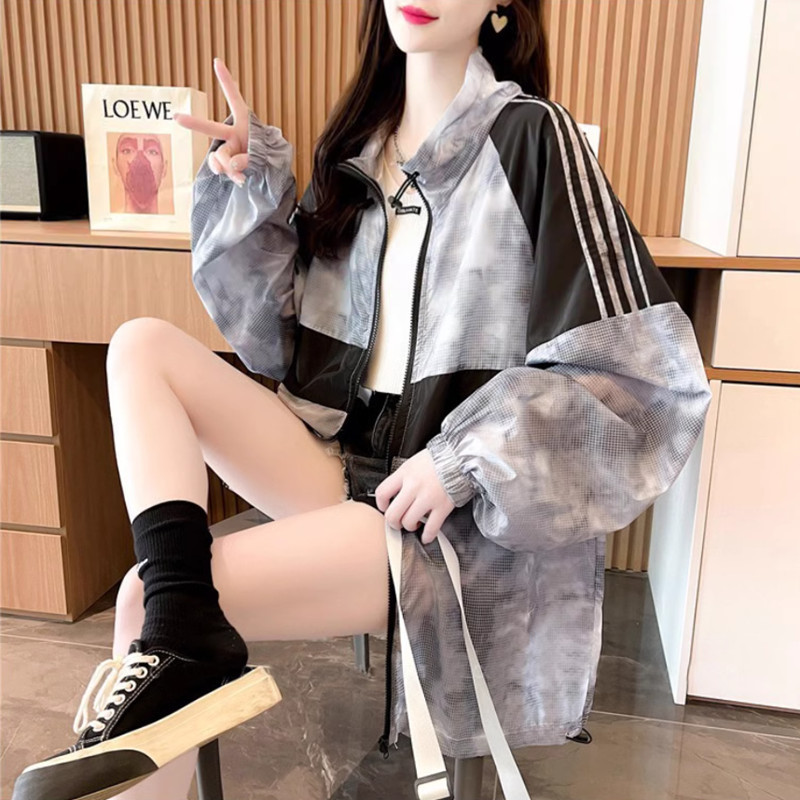 Thin Sun Protection Clothes for Women Summer New Loose Mid-Length Outdoor Breathable Anti-Uv Large Size Lapel Jacket