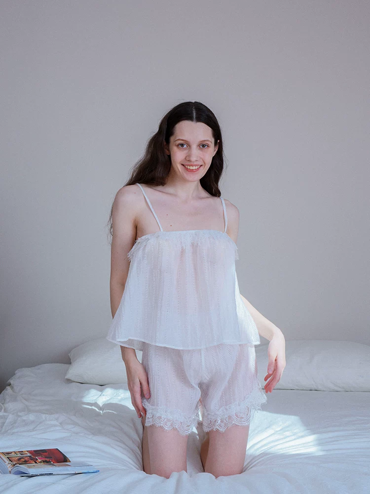 COUNANA Shorts, pijama, sexy demi-season set, lifting effect, french style