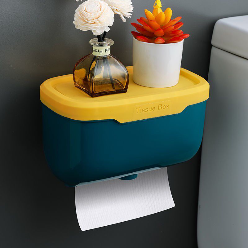 Makeup Room Paper Towel Box Free From Punching Toilet Waterproof Toilet Paper Box Rolls Toilet Paper Barrel Wall-mounted Toilet Paper Shelve
