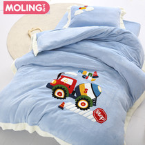 Childrens kindergarten quilt three-piece baby nap quilt quilt Baby quilt core Coral velvet quilt cover with core