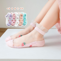 Girls' socks summer thin children's baby socks spring summer glass silk breathable summer eyes girl stockings