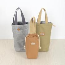 Canvas water cup handbag portable thermos cup bag stew kettle set universal belly cup drawstring pocket double layer with hidden pocket