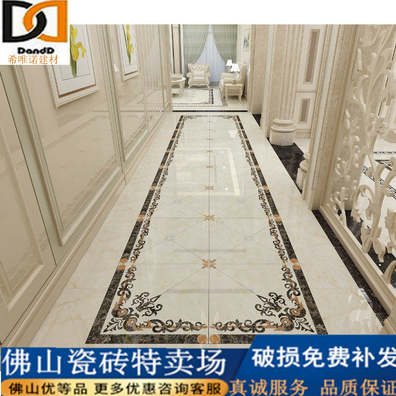 Foshan floor tile tile 800x800 living room floor parquet porch aisle microcrystalline stone puzzle corridor large balcony