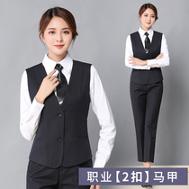 Suit waistcoat womens spring summer black waistcoat Waistcoat Shoulder outside wearing jacket Career positive work clothes front desk cashier