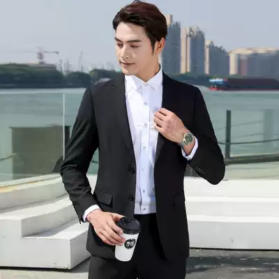 Suit suit men Korean version of slim suit professional dress single West Coat groomsman dress groom wedding dress