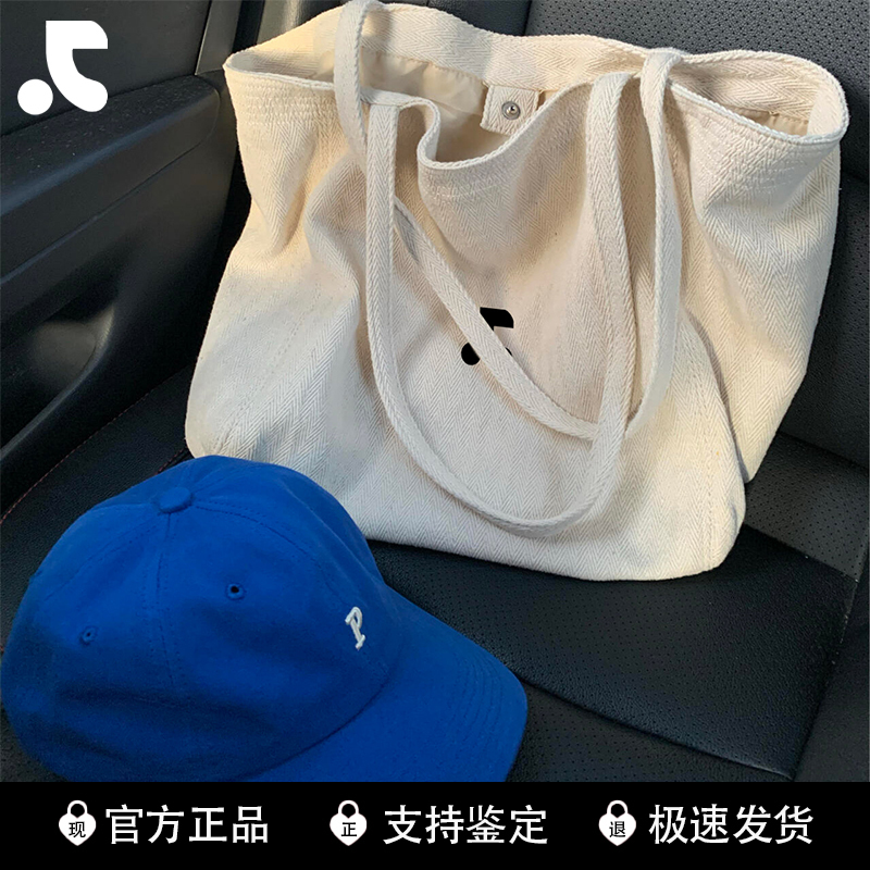 Authentic Korean Rr&Rest Large-Capacity Casual and Versatile Canvas Bag for Women, Suitable for Commuting, Can Be Carried by Hand or over the Shoulder