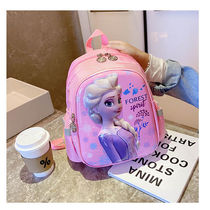 Lady Cute Princess Ice Chic Rim Kindergarten Class Bag Elsa Backpack 3-6 Year Old Male Middle Class Petch Double Back