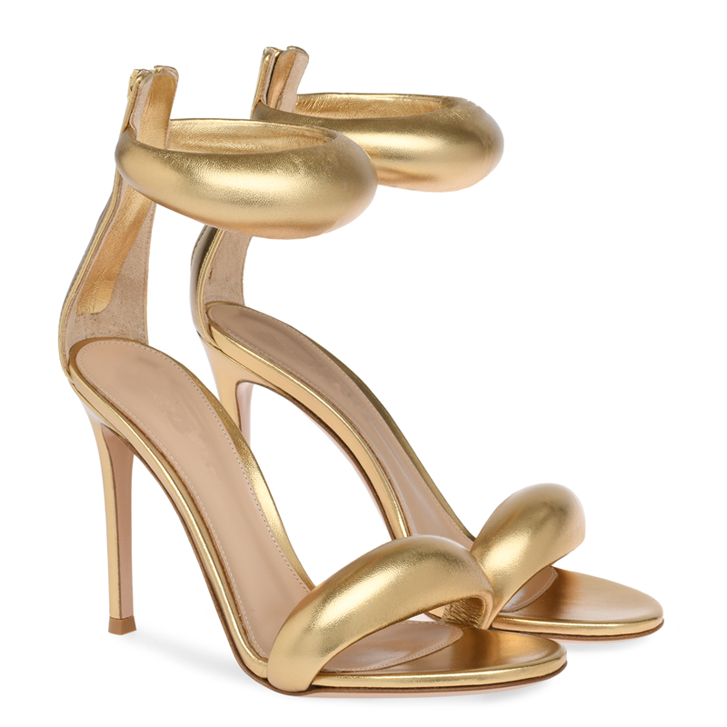 European and American Summer New Style Sheepskin High Heels for Women, Stiletto Heels, Versatile Gold Open-Toe Shoes, Sexy One-Strap Fashion Sandals European and American Summer New Style Sheepskin High Heels for Women, Stiletto Heels, Versatile Gold Open-Toe Shoes, Sexy One-Strap Fashion Sandals