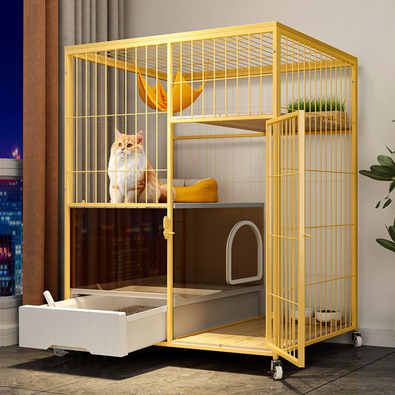 Cat Cage with Integrated Toilet and Litter Box, Cat Villa for Home Use, Cat House with One Bedroom, One Living Room, One Bathroom, Indoor Cat Cage Cat Cage with Integrated Toilet and Litter Box, Cat Villa for Home Use, Cat House with One Bedroom, One Living Room, One Bathroom, Indoor Cat Cage