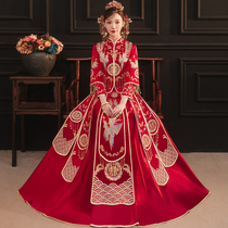 Xiuhe clothing bride 2021 new wedding Chinese wedding dress wedding dress wedding dress satin Xiuhe autumn and winter wedding women