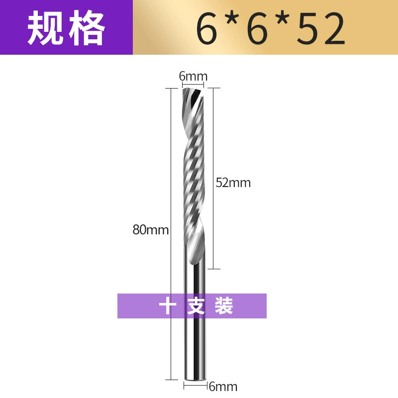 dao cắt mica cnc Chắc Chắn Mũi Khoan 3.175 Mm Đơn Edge Xoắn Ốc Xay Acrylic Khắc Dao Quảng Cáo PVC Cắt Máy Tính Máy Khắc Công Cụ dao cat cnc dao cắt mica cnc Dao CNC