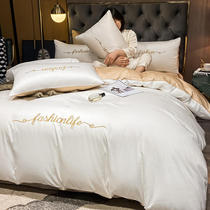 Hotel Guest House 60 All cotton four pieces Pure Cotton White Folk Juts Linen Quilt Cover Student Dormitory Three Sets 4