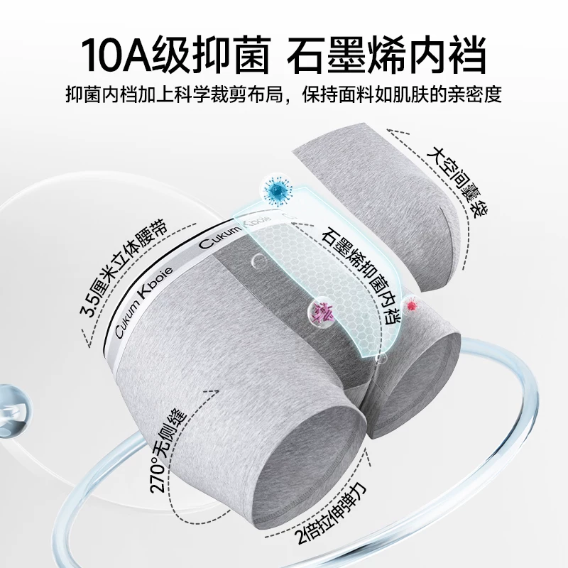 Мужское нижнее белье CukumKboie, мужской чистый хлопок, четырехугольные боксеры, ледяной шелк, мальчики, 2026 новый подарочный набор