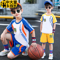 Children's football suit short-sleeved training suit boys sports uniforms Primary school fashion boys' jersey summer