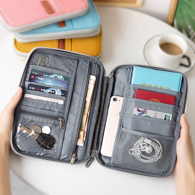 ID Bag Business Portable Family Passport Bag Home Anti-theft Brush Ticket Passport Clip Account Storage Bag Girl