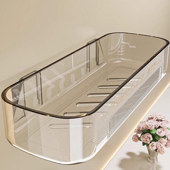 Bathroom Shelf, No-Drill Wall-Mounted Storage Rack for Washbasin, Toilet, and Cosmetics