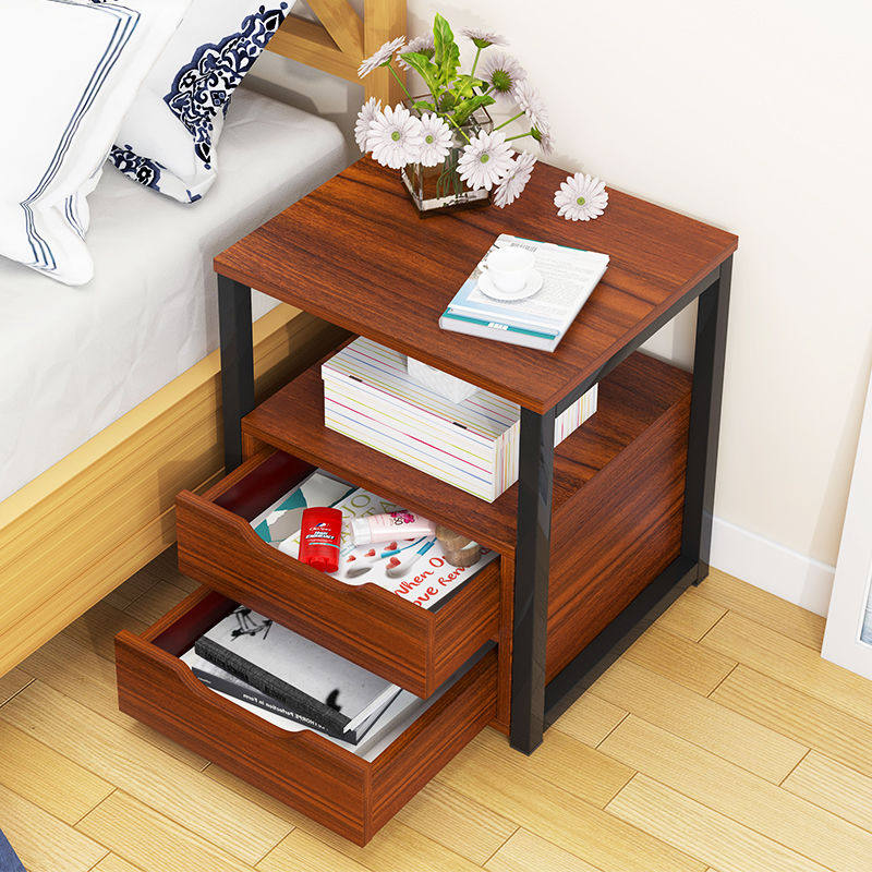 Simple bed head cabinet shelve minimalist modern small mini-bedroom containing free installation Nordic headboard sofa cabinet