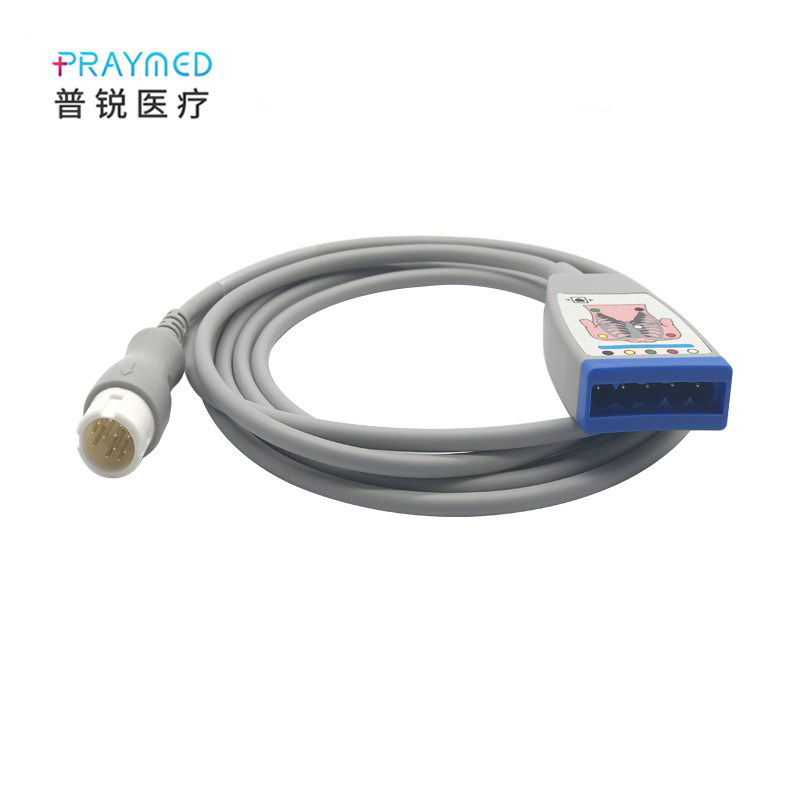 兼容 VM6 VM8 等监护仪新款 12针5导心电导联线主电缆
