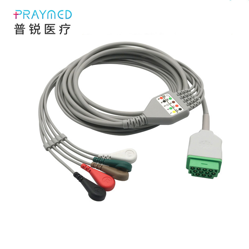 兼容 GE马奎 监护仪Dash PRO 2000/4000一体11针5导心电导联线