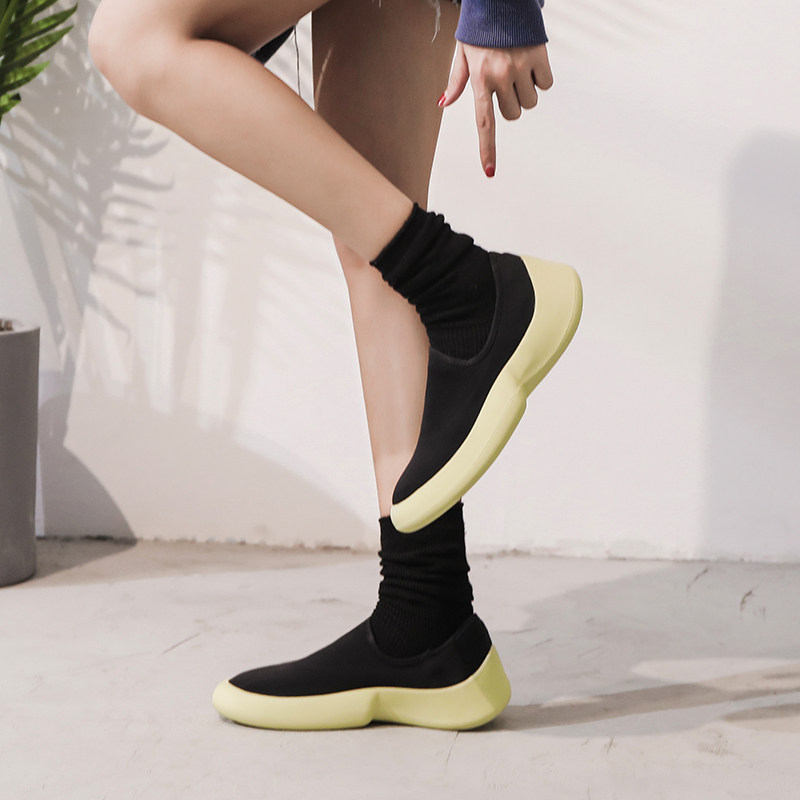 mona same sports 2020 spring and autumn 1 new flat soft bottom comfortable cloth shoes fashion all-match one-slip women's shoes