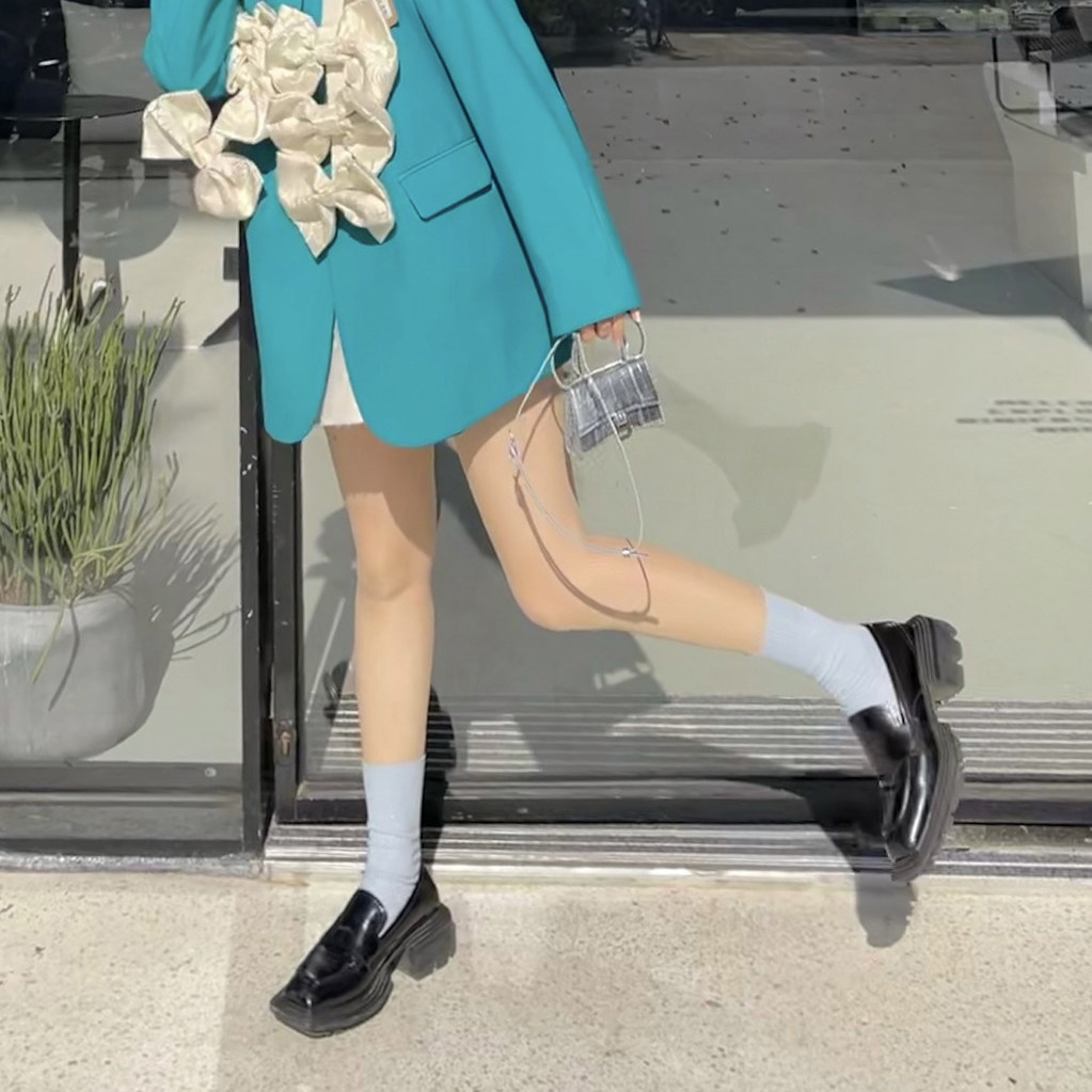 Small leather shoes women's 2021 new lace-up all-match square-toe thick-heeled single shoes solid color deep mouth retro sponge cake thick-soled women's shoes