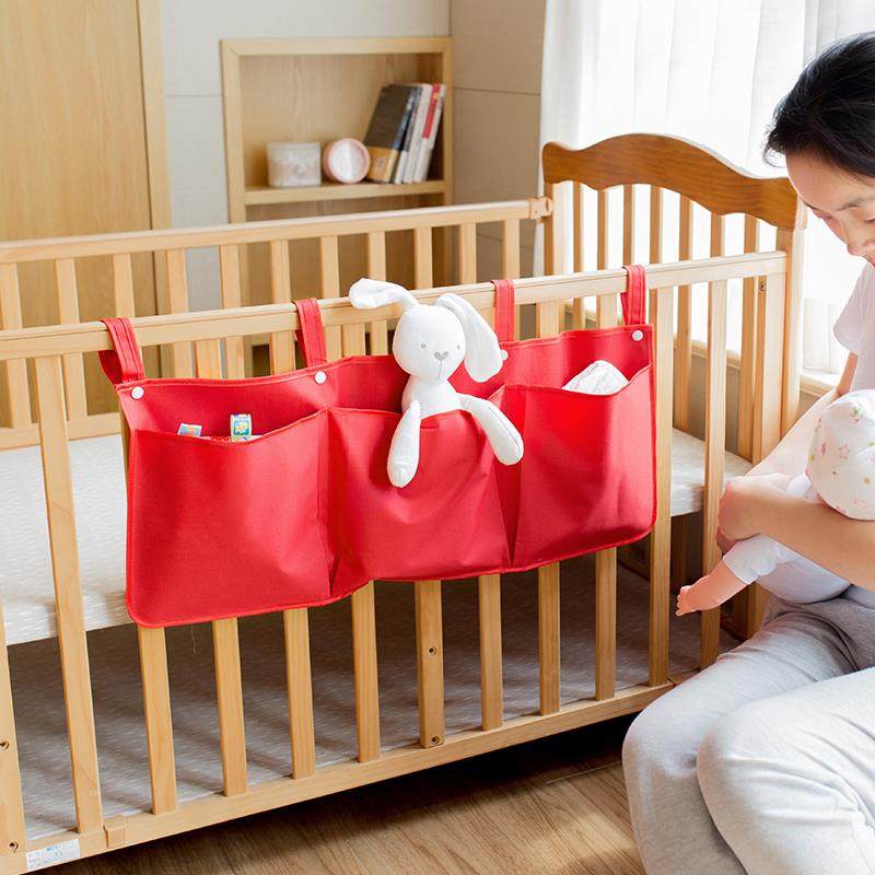 Crib hanging storage bag fence hanging bag bed side finishing diaper