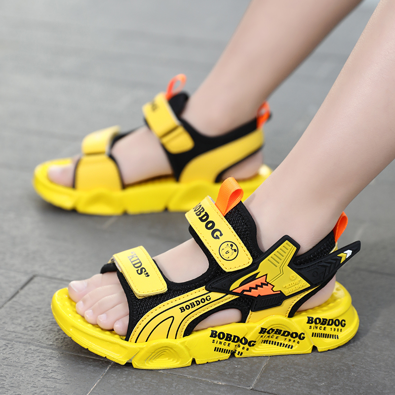 2287 Yellow [Soft Bottom Anti Slip]Bobdog children's shoes flagship girl Sandals 2021 new pattern summer soft sole non-slip Zhongda Tong girl children shoes