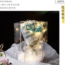 diy gypsophila dried flowers with lights stall net red finished products holding flowers with lights bouquet lights material packaging for ins