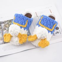 diy hand-woven cotton slippers male puff flower slippers pure handmade sent to men and women ins friends full set of material packs