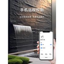 Stainless steel waterfall outlet courtyard water curtain wall garden water feature wall rockery flow wall fish pond circulating flow tank