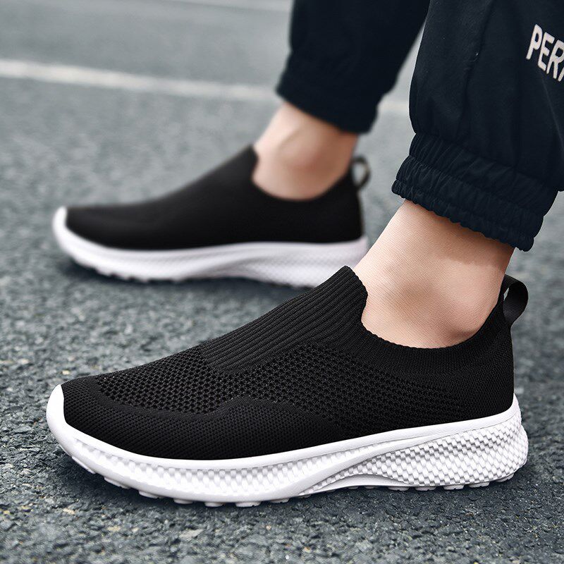 New multi-walking shoes pin duozoulu official men's summer mesh shoes breathable slip-on elastic socks shoes