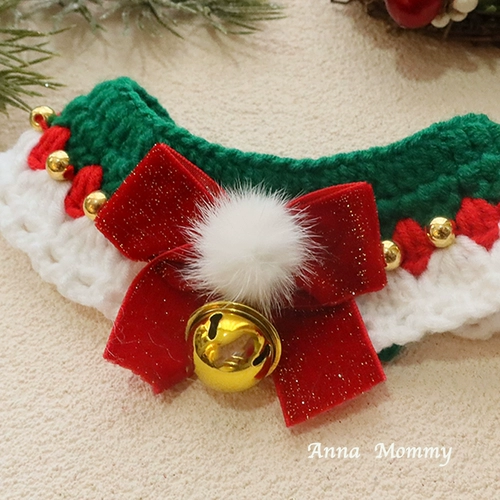 Шарф, рождественский нагрудник, трикотажный аксессуар, шерстяной чокер, галстук-бабочка, милый слюнявчик