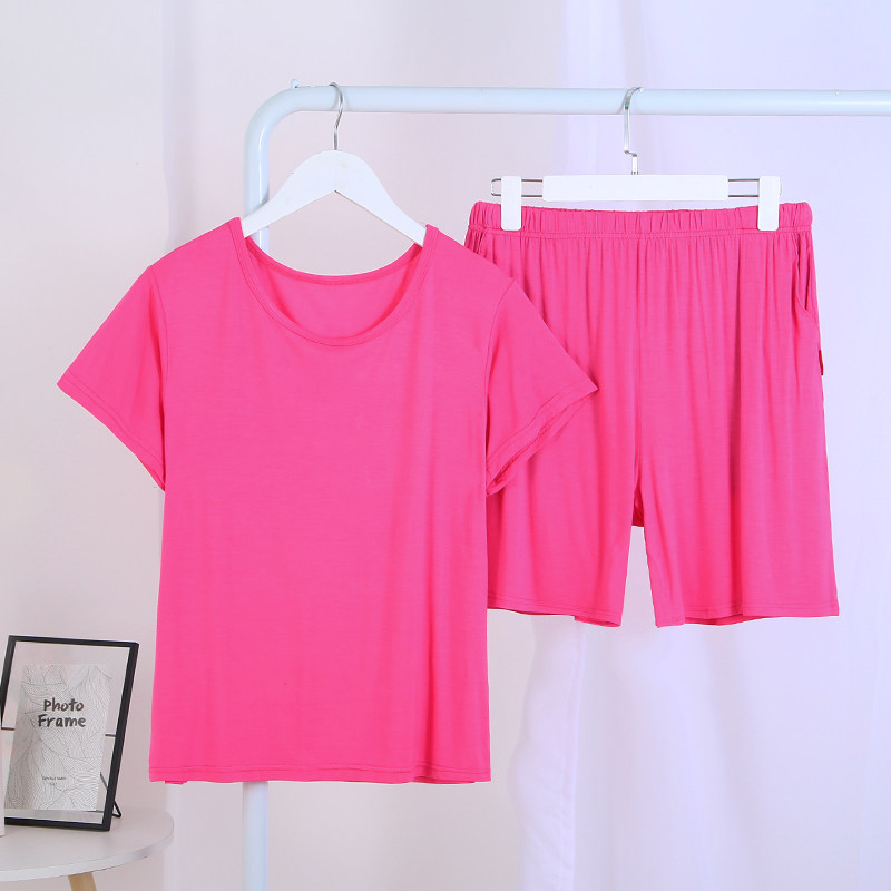 Modale Pajamas Woman Suit Plus Size Short Sleeve Shorts Two Sets Summer Short Sleeve Pyjamas Woman Suit Home Clothing