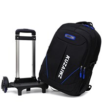 Pupils pull rod schoolbag boy 3-6 grade junior high school large-capacity backpack to reduce the burden detachable stairs six wheels