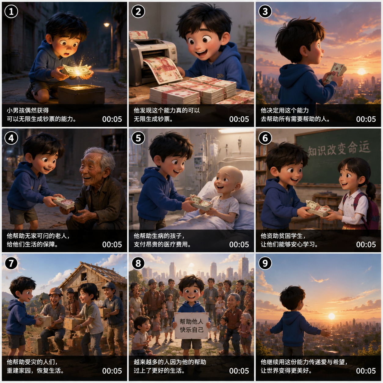 9宫格分镜图