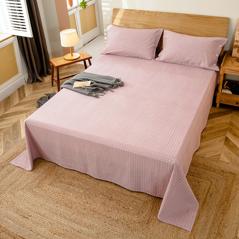 Cotton polished sheets single piece thickened pure cotton 100 old coarse cloth quilt single pillowcase 2 three-piece set 2 0x2 3 meters