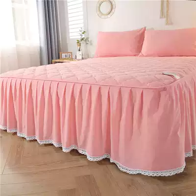 Japanese washable cotton cotton cotton bed skirt skirt skirt style non-slip 100 cotton Princess lace summer 2021 New
