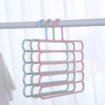 Five-layer pants rack Multi-layer household pants clip wardrobe hanger hanging towel scarf storage multi-function magic skirt rack drying