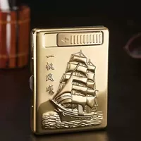 Перезаряжаемая коробка для сигарет на 20 пачек с тиснением и гладким парусным золотом