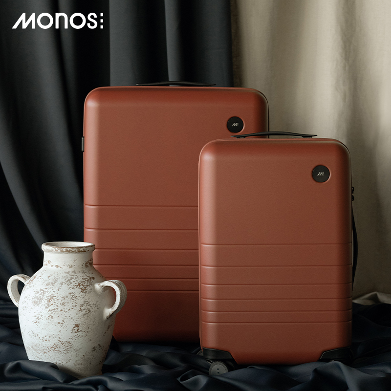 Monos Canadian luggage limited clay red brown suitcase 20 21 24 28 inch silent trolley case