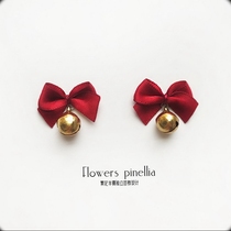 Chinese New Year Earrings Christmas bell Bell Ear Decorated with ear clip Ears Clips Red New Year Girls Ear Pendant 2022